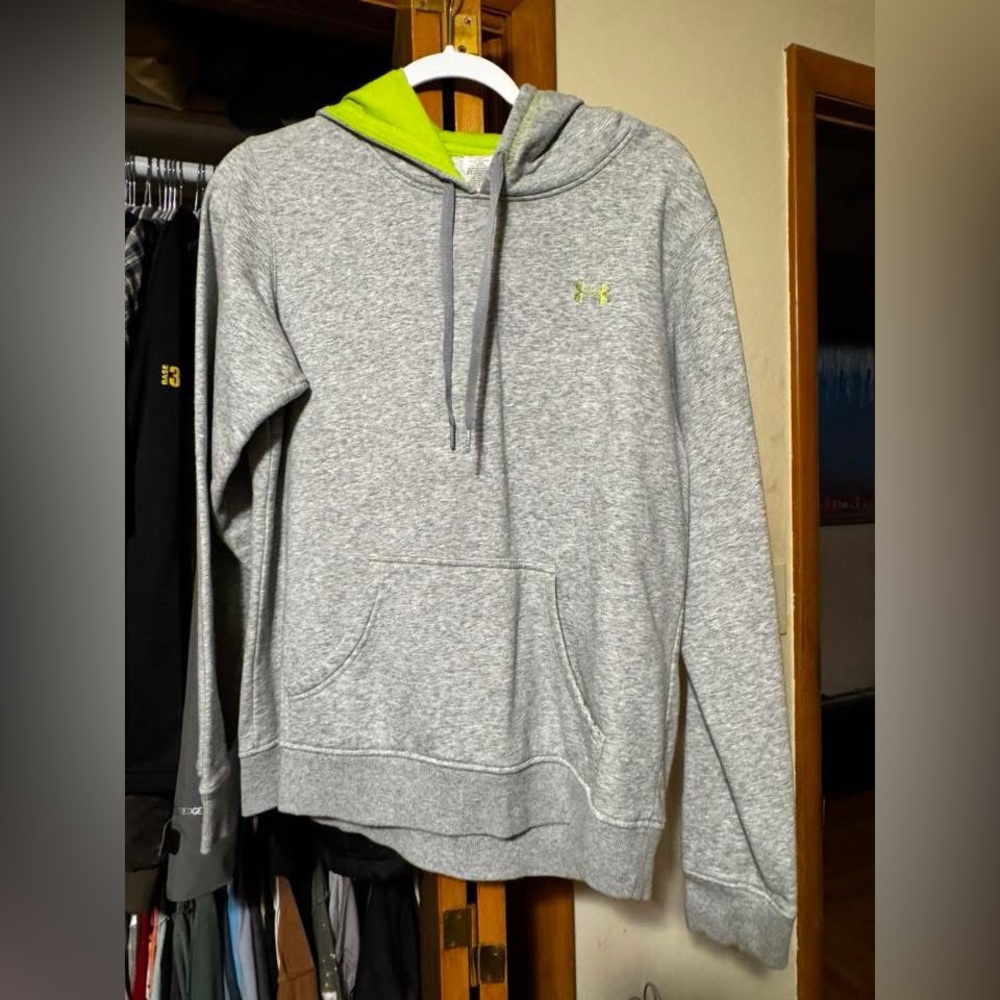 Under Armour Gray and Neon Green Hoodie